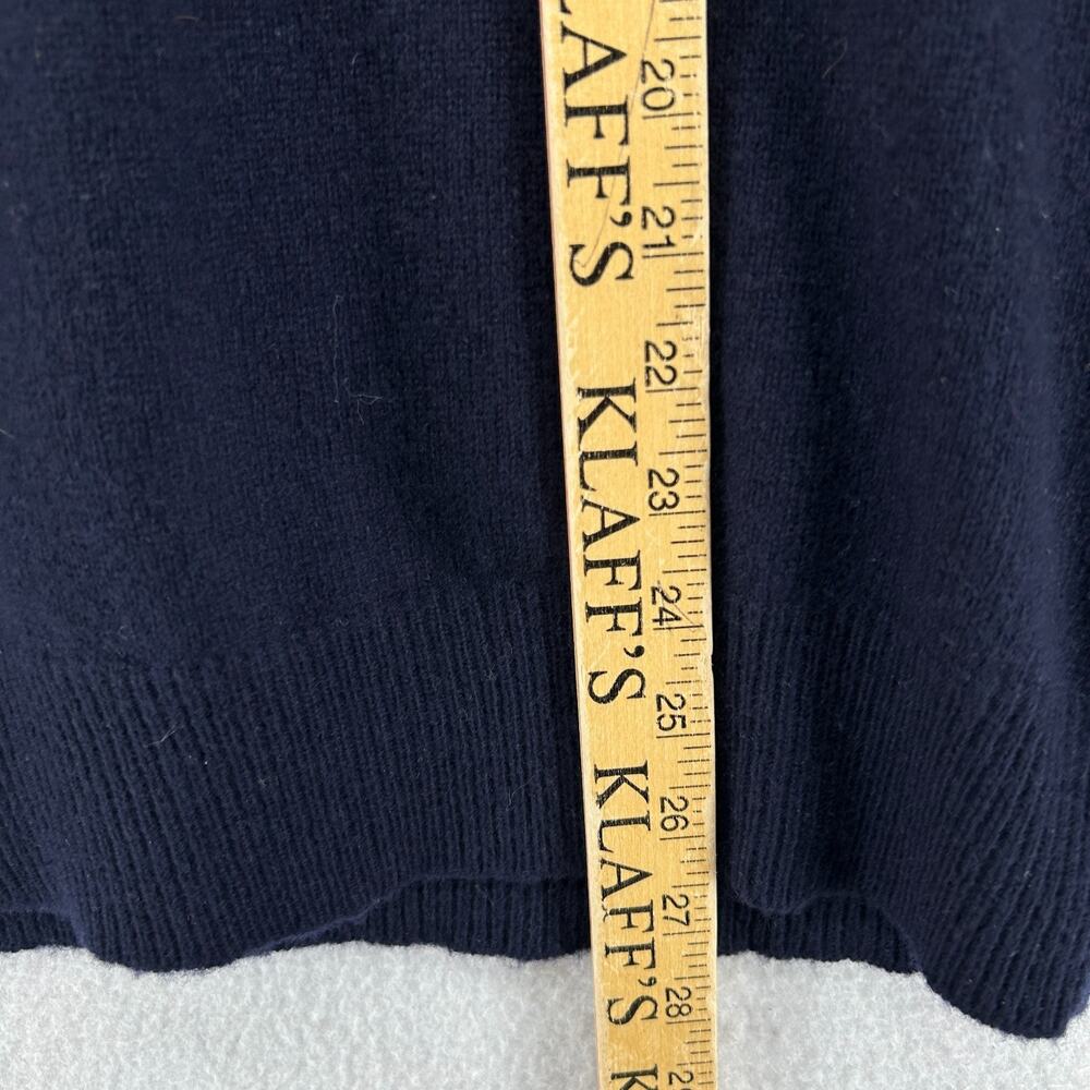 POLO RALPH LAUREN Sweater Womens XL 100% Lambswool V-Neck Pullover Jumper Blue - Picture 9 of 10